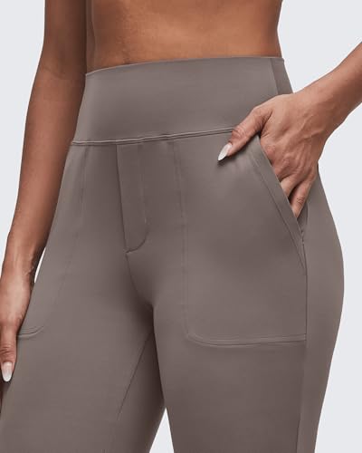 Image of G4Free BareFeel Flare Yoga Pants Women High Waisted Bootcut Leggings with Pockets Dress Work Pant Petite /Regular /Tall