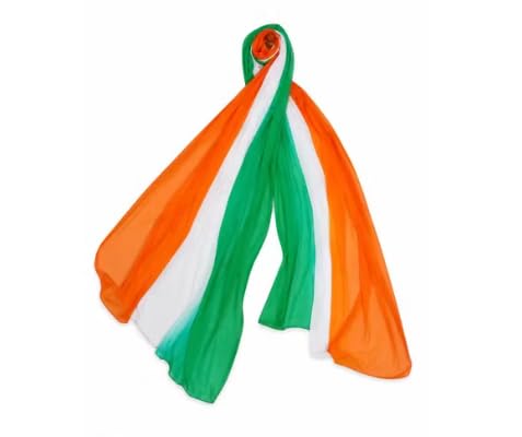 The Classy Hub Republic Day/Independence Day Special Chiffon Dupatta, Tricolour Blend Dupatta for Women, Girls Lightweight, Orange White Green, for Kurti, Suit and Ethnic Wear-picture-13