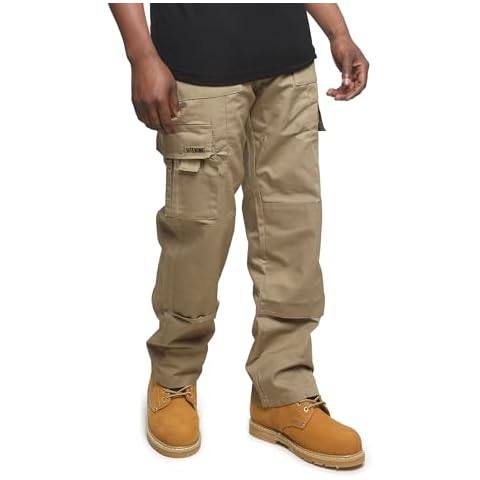 Site King Mens Cargo Work Trousers with Knee Pad Pockets Cover