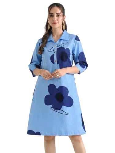 Image of Leriya Fashion Mini Dress for Women | One Piece Dresses for Womens |Mini Dresses Rayon for Women Stylish |Summer Casual Outfit Wear Events, Date & Evening Look |Tunic Shirts for Women