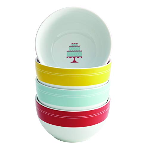 Cake Boss Serveware 4-Piece Porcelain Ice Cream Bowl Set, 