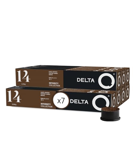 Delta Q EpiQ – 70 Cápsulas de Café Molido Compatibles – Intensidad 14 – Espresso Intenso con Sabor a Nueces Tostadas