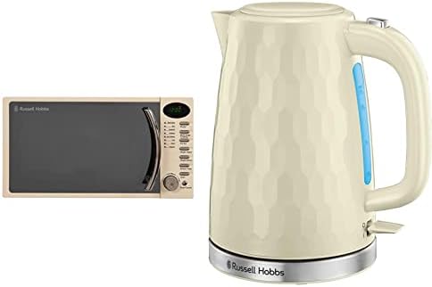 Russell Hobbs RHM1714CC 17 L 700 W Cream Digital Solo Microwave with 5 Power Levels, Digital Clock and Timer, 8 Auto Cook Menus, Automatic Defrost, Easy Clean