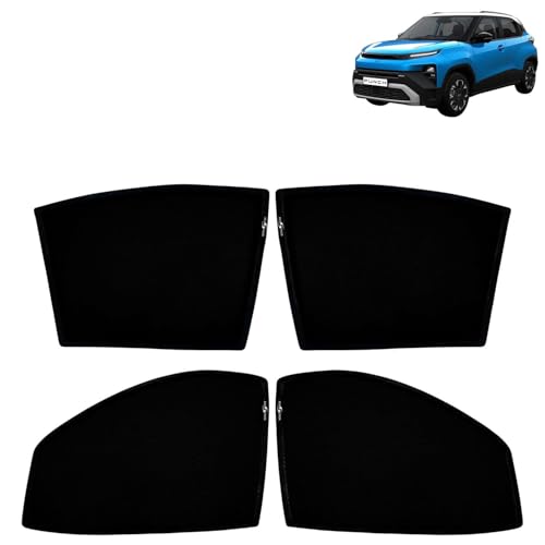 Image of KINGSWAY Car Sun Shade Curtains Only Compatible with Tata Punch (2026 Onwards) | Z-Black Fix-Type (Non-Magnetic) | UV & Heat Protection | Pack of 4 Pcs
