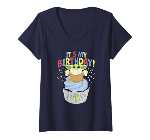T-shirt Grogu col V femme fini les hauts de fête basiques vêtement Star Wars original