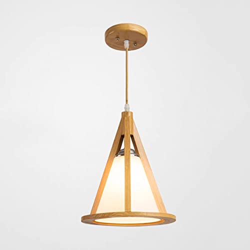 Lámpara de techo , Lámpara colgante de madera E27 de 1 luz for el hogar, lámpara colgante de tela japonesa for sala de estar, comedor, restaurante, hotel, accesorio de iluminación moderno de 12,61 pul