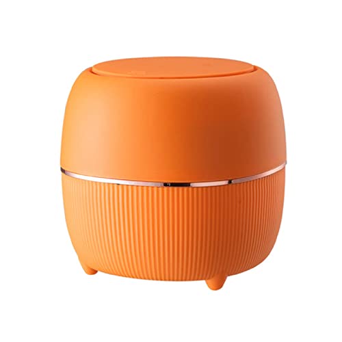 Mini caneca de basura rectangular con tapa naranja