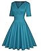 MINTLIMIT Vintage Tea Dress 1950's Spring Garden Retro Swing Prom Party Cocktail Dress for Women (Teal Green - Size XL)