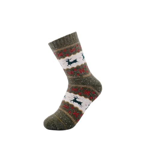 Image of JOYCA & CO. 3-5 Pairs Womens Multicolor Fashion Warm Wool Cotton Thick Winter Crew Socks