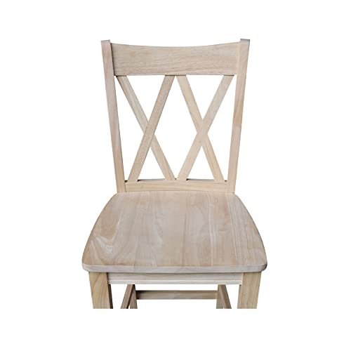 International Concepts 24-Inch Double X Stool, Unfinished #TOP2
