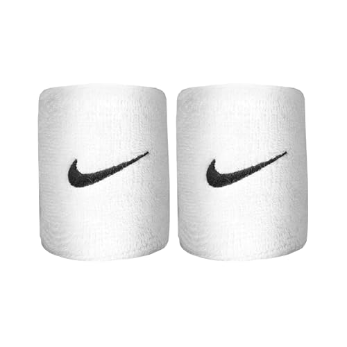 Nike Swoosh Wristbands (White/Black, OSFM)