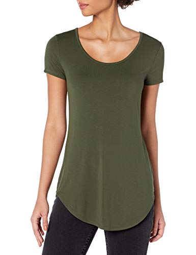Image of Daily Ritual Women's Jersey Standard-Fit Short-Sleeve Long-Line Scoopneck T-Shirt