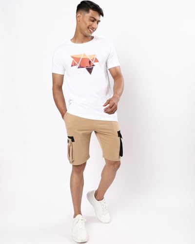 Image of Bewakoof Men's Printed 100% Cotton T-Shirt - Regular Fit, Round Neck, Half Sleeves