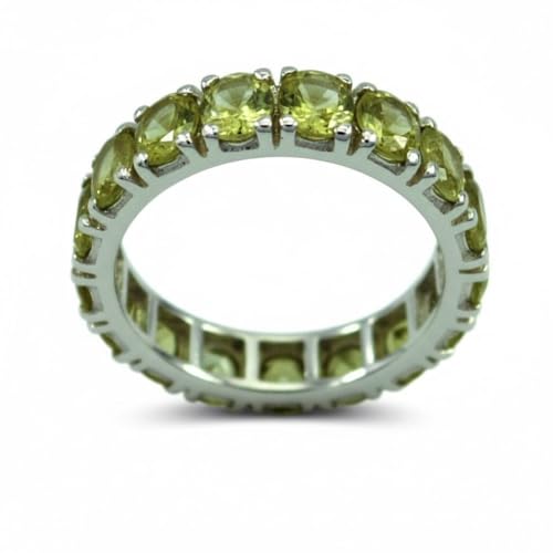 Image of 55Carat Choose Your Color Natural Gemstone Sterling Silver Band Ring Birthstone Friendship Love Size 5-13