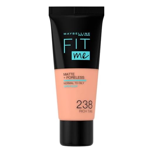 Maybelline New York, Base de Maquillaje que Calca a tu Tono Fit me! Mate y Afinaporos, Color: 238 Rich Tan