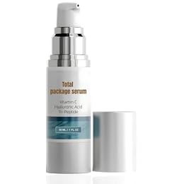 Total Package Serum Vitamin C Serum for Face with Hyaluronic Acid & Peptides Anti Aging Face Serum for Women & Men, 1Fl oz (1 Pc)