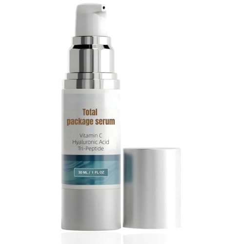 Total Package Serum Vitamin C Serum for Face with Hyaluronic Acid & Peptides Anti Aging Face Serum for Women & Men 1Fl oz (1 Pc)