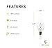 Sterl Lighting- Pack of 12 CA32 CFC Clear Flame Shaped Incandescent Chandelier Candle Light Bulb, 25 Watts, 120 Volts, E12 Candelabra Base, 2700K, 180 Lumen