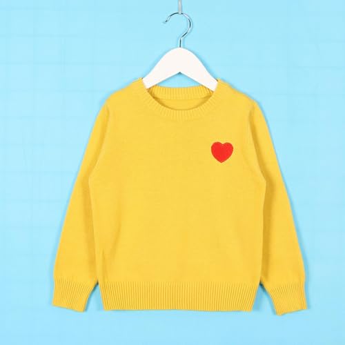 Girls Boys Heart Print Sweaters Cute Knit Pullover Tops Kids Fall Winter Soft Comfy Cardigan Sweater Long Sleeve Cozy2