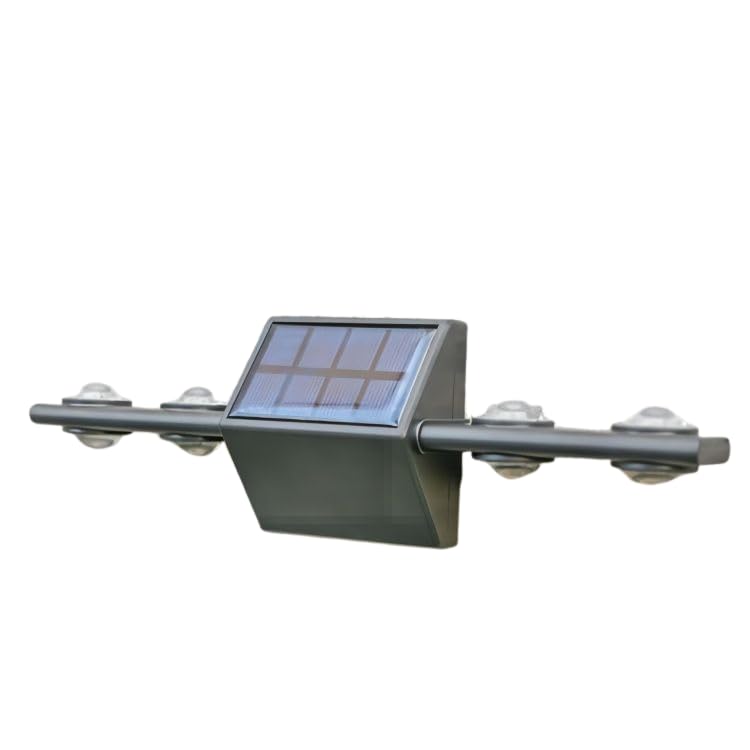 SOLARI Pack of 2 Solar Wall Lights Outdoor Split Design 8 LED Polysilicon Warm White Solar IP65 Light. Outdoor Daylight Sensor Garden/House Wall, Staircase, Fence Light. Dusk to Dawn Auto On/Off.