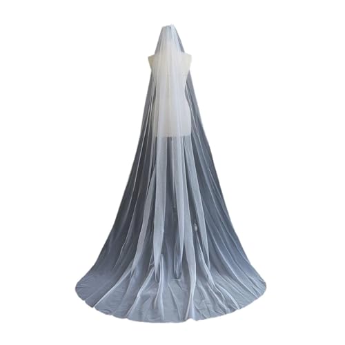 Elegant Cut Edge One-layer Bridal Veil With Comb For Bride Wedding Headpiece Customized(WHITE)