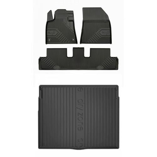 MOTOS Kit de tapis de voiture et de tapis de coffre en caoutchouc pour Citroen C4 Picasso II 2013-2019 Améliorez votre confort de voyage avec tapis...