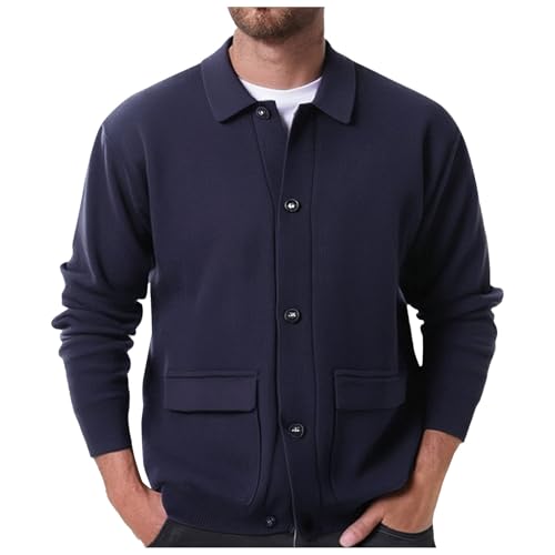 Chaqueta de punto hombre jersey cardigan casual con botones moda actual