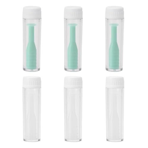 6 Pcs Kontaktlinsen Entferner, Einfacher Silikon Kontaktlinsensauger für Weiche Harte Linsen kontaktlinsen Einsetzhilfe Zum Einsetzen mit Aufbewahrung Etui Weiß Grün fur Reisen Und Alltag