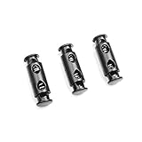 50pcs Cord Lock Ends 3mm Double Hole Fastener Slider Rope Clip Spring Clamp Stopper For DrawStrings Paracord Bag Elastic Rope Parts