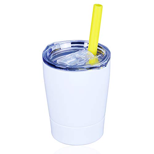 Colorful PoPo Kids Stainless Steel Cup Lovely Small Rambler Tumbler, Double Wall Vacuum