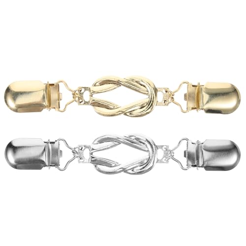 VALICLUD Clips Pour Pull Rétro 2 Pièces Pince À Cardigan En Alliage 12 Pouces Fermoirs De Chandail Pour Femmes Accessoire Mode Élégant