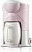 Leilims Filtro de café de la máquina, Copa de Goteo Individual Cafetera con Filtro Desmontable Copa Cafetera 300W Grinder, Rosa (Color : Pink)