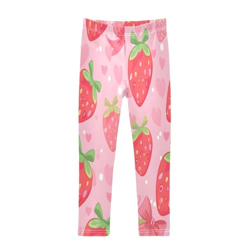 Bolaz Toddler Girls Leggings Printed Yoga Pants Leggings Seamless Strawberry for Kids