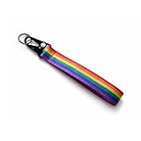 Patch Force - Schlüsselband Regenbogen - Schlüsselanhänger mit Karabiner/Haken - Als Anhänger, Zubehör, Geschenk, Accessoire für Tasche oder Rucksack - Keychain, rainbow, LGBTQIA+