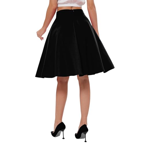 KILLREAL Women's Vintage Knee Length Flare Floral A Line Pleated Skirt4