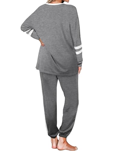Image of Aloodor Sweatsuit for Women 2 Piece Outfits for Womens Crewneck Sweatshirts Pullover