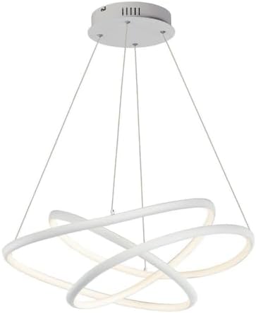 ET2 E30645-MW Twisted Aluminum Arch LED Pendant Ceiling Lighting, 1-Light 83 Watt, 12" H x 32" W x 32" L, Matte White