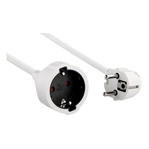 Electraline 900029 Schutzkontakt 5 m Kabel-weiß-Kunststoffleitung-IP20 Innenbereich/Verlängerungskabel mit Kindersicherung/Schuko-Verlängerung, weiß Cover