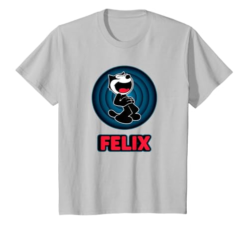 Happy Felix Cat Cartoon Circle Retro Felix Cat Comics T-Shirt, Youth, Silver Grey, 2T