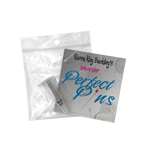 Karen Kay Buckley® Shorter Perfect Pins, Extra Thin Stainless-Steel for Quilting, Sewing, Patchwork, Appliqué, Crafts, 1” Long, Slide Easily Through Fabric