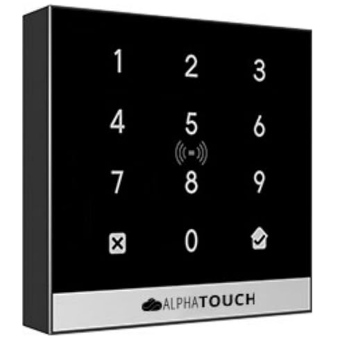 Alpha Communications ATAC102 AlphaTouch Access Keypad/Fob Reader Combo; Uses Simple CAT5 / CAT6 LAN Wiring and RJ45 Connectors; Surface Mounting Allows for an Easy Installation