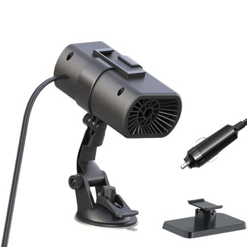 Ocastuted Calentador De 12V - Desempañador de Camión con Ventilador - Dos En Desempañador De Parabrisas con Soporte De Succión | para Vehículos Camiones Autocaravanas Invierno Verano Interior Viento