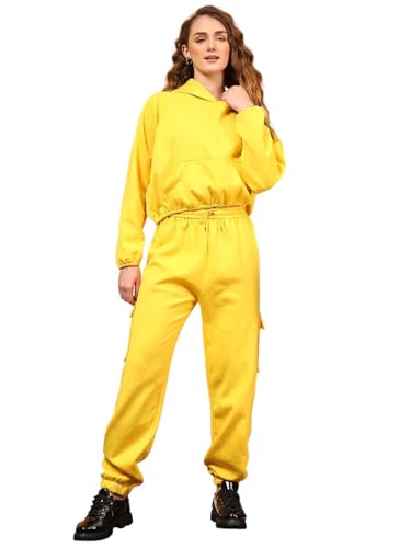 Image of KOTTY Women's Winter Set Wool Nightsuit for Women Soft & Cozy Full Sleeve Pants Set(Yellow,XL) KTTWINTERSET144XL