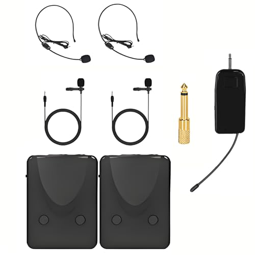 Wireless Microphone System with Dual Mics and Transmitter