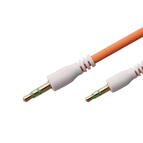 Cable auxiliar audio 3.5mm macho a macho 90cm naranja miniatura 2