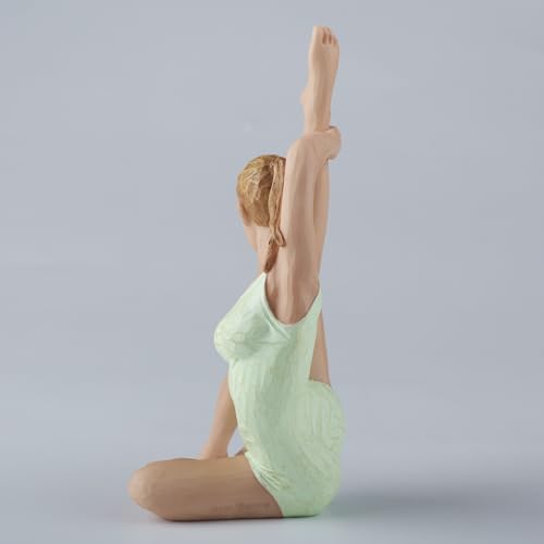 Estatua de resina pintada a mano pose yoga abstracta 16.5 cm miniatura 6