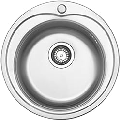 Fregadero Redondo 40 Cm JASSFERRY 49 cm Fregadero de Cocina de Acero Inoxidable 1 Seno Redondo