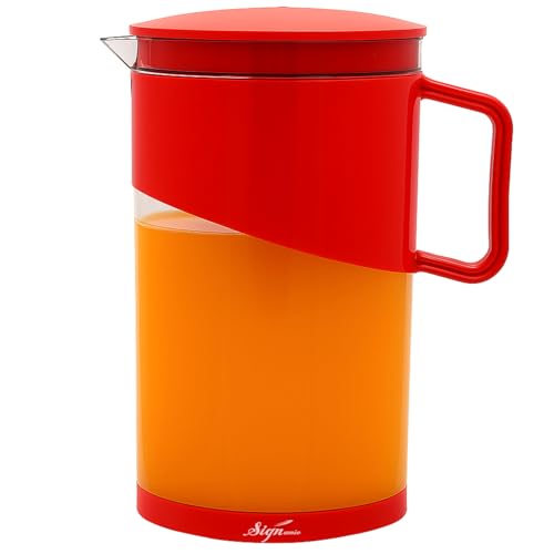 Image of Signamio 1800 ML Water Jug - Elegant Jug for Water and Juice Serving, Ideal Water Jugs for Dining Table - 1800 ML Capacity, Durable and Stylish Design for Home and Office Use-Red