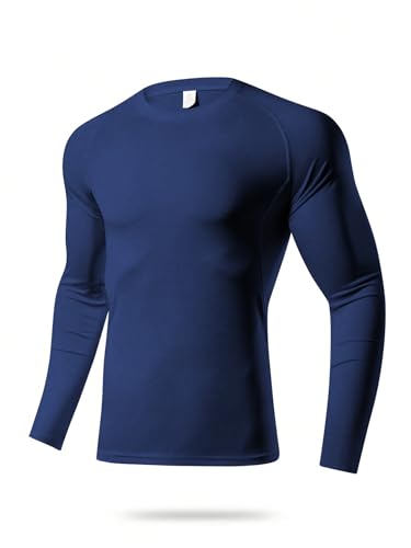 Men's Thermal Tops - Compression Long Sleeves, Breathable, Sport, Gym, Skiing Tee
