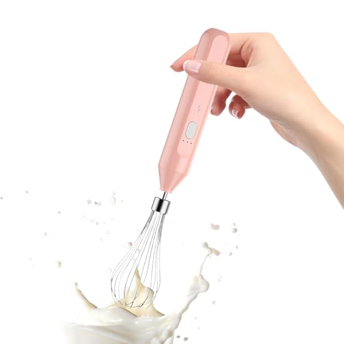 Batidora de huevos eléctrica, mezclador portátil de 3 velocidades, mezclador automático de café 3,5 x 3 x 18 cm, portátil y portátil/eficiente y potente para chocolate caliente, aderezo para ensaladas